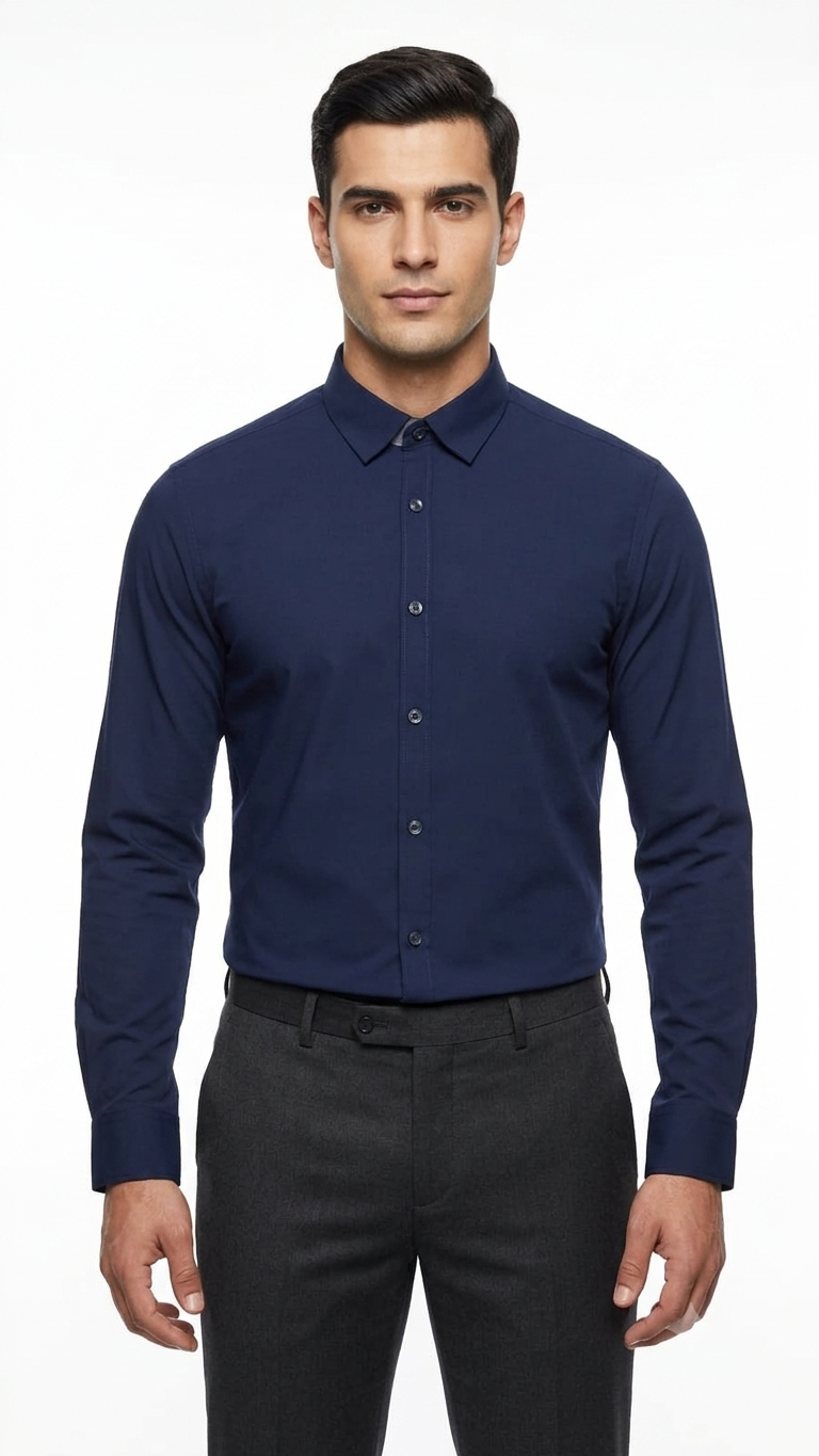 Camisa Selected Azul Eléctrico Hombre