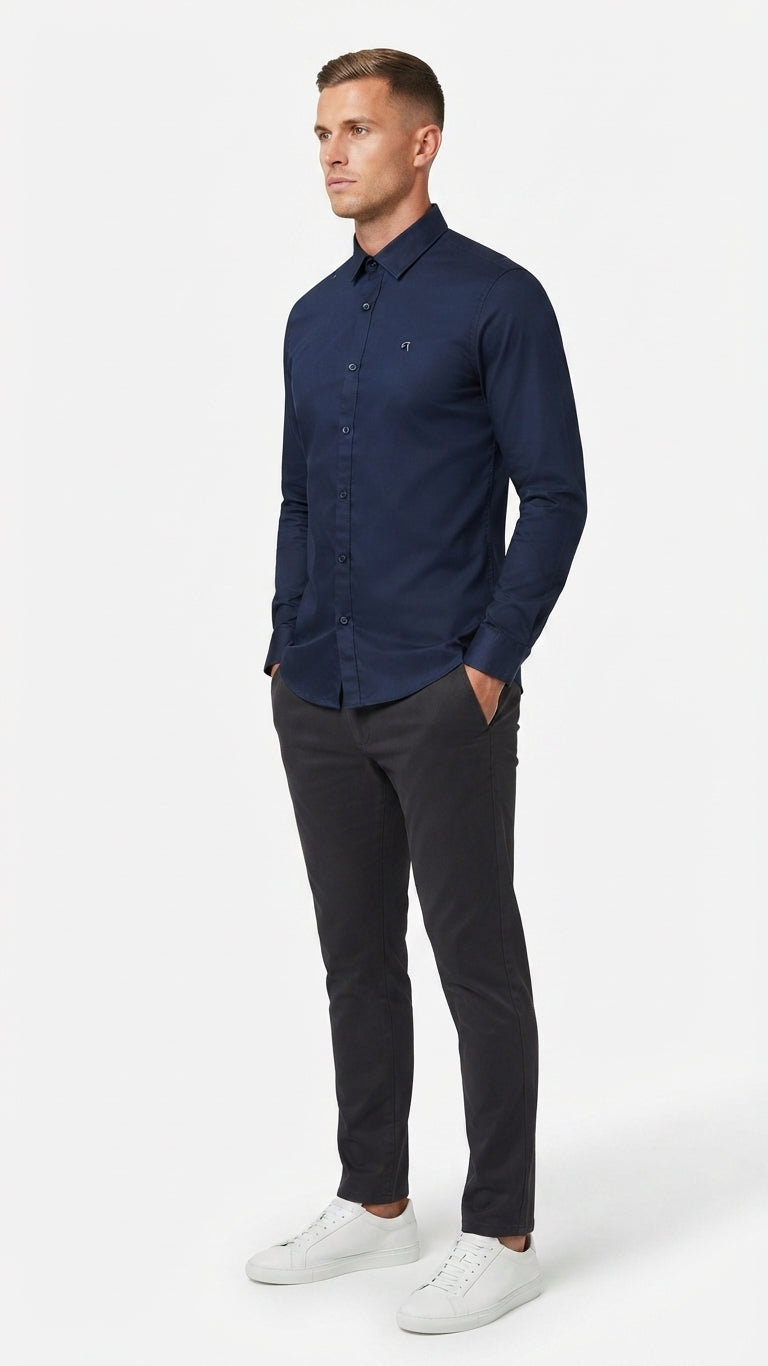 Camisa Azul Marino Selected Hombre 2154