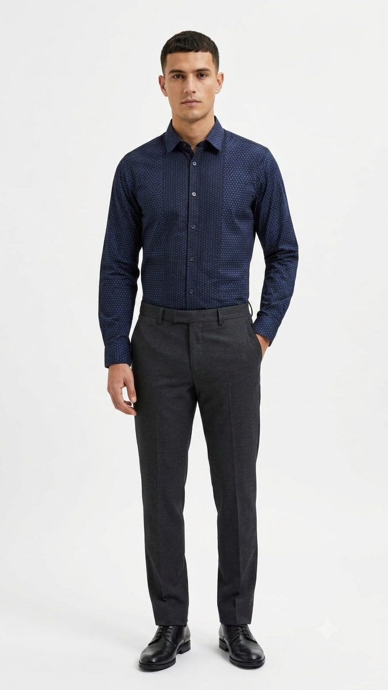 Camisa Selected Azul Hombre