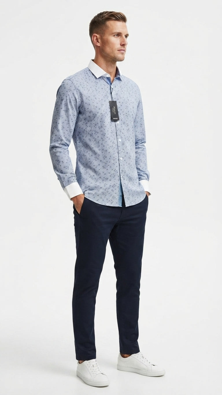 Camisa Morado Arándano Selected Hombre 5734