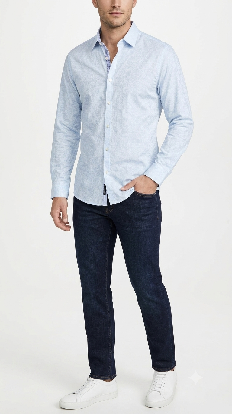 Camisa Selected Azul Celeste Hombre
