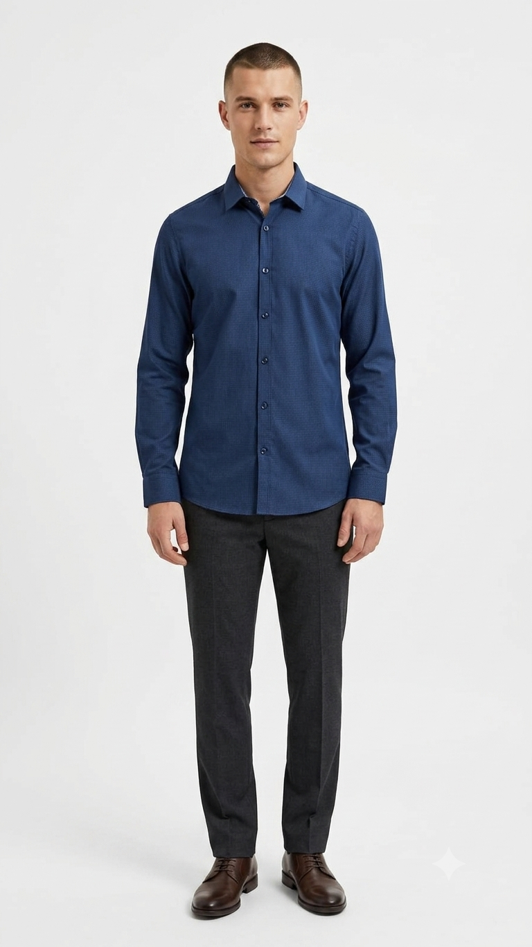 Camisa Selected Azul profundo Hombre