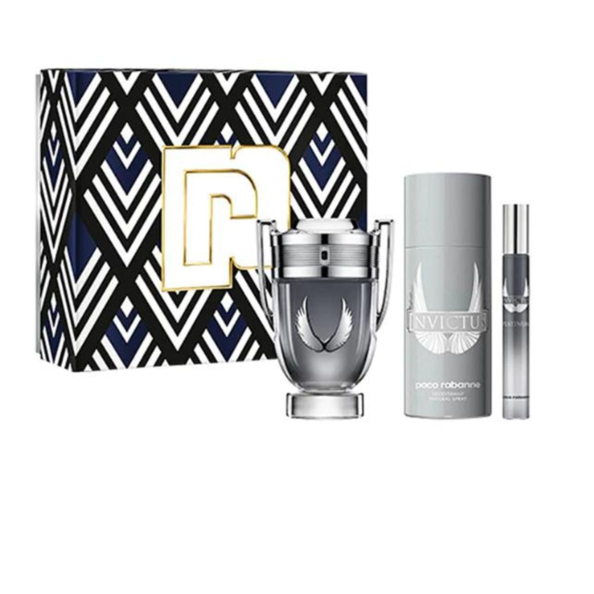 Estuche Invictus Platinum Paco Rabanne Edp 100ML+10ML+150 DEO Hombre