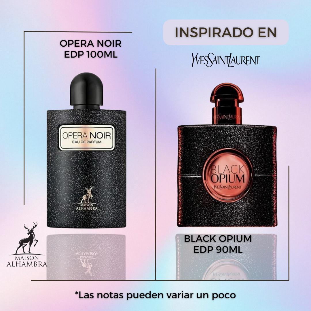 Opera Noir Maison Alhambra Edp 100ML Mujer - Inspirado en Black Opium Yves Saint Laurent
