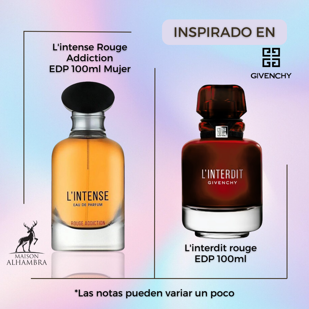 L'Intense Rouge Addiction Maison Alhambra Edo 100ML Unisex- INSPIRADO EN L INTERDIT ROUGE