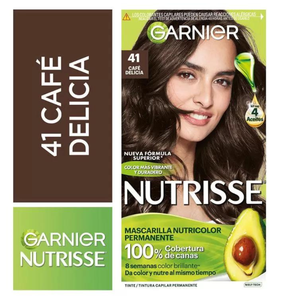 COLORACION NUTRISSE 3 ACEITES 41 CAFÉ DELICIA