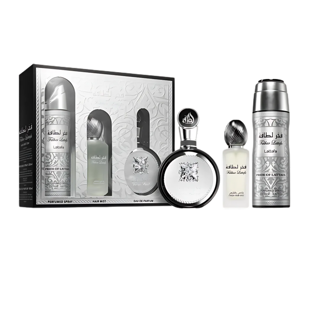 Estuche Fakhar Man Lattafa Edp 100ML+Perfume Spray 200Ml+Hair Mist 50Ml Hombre