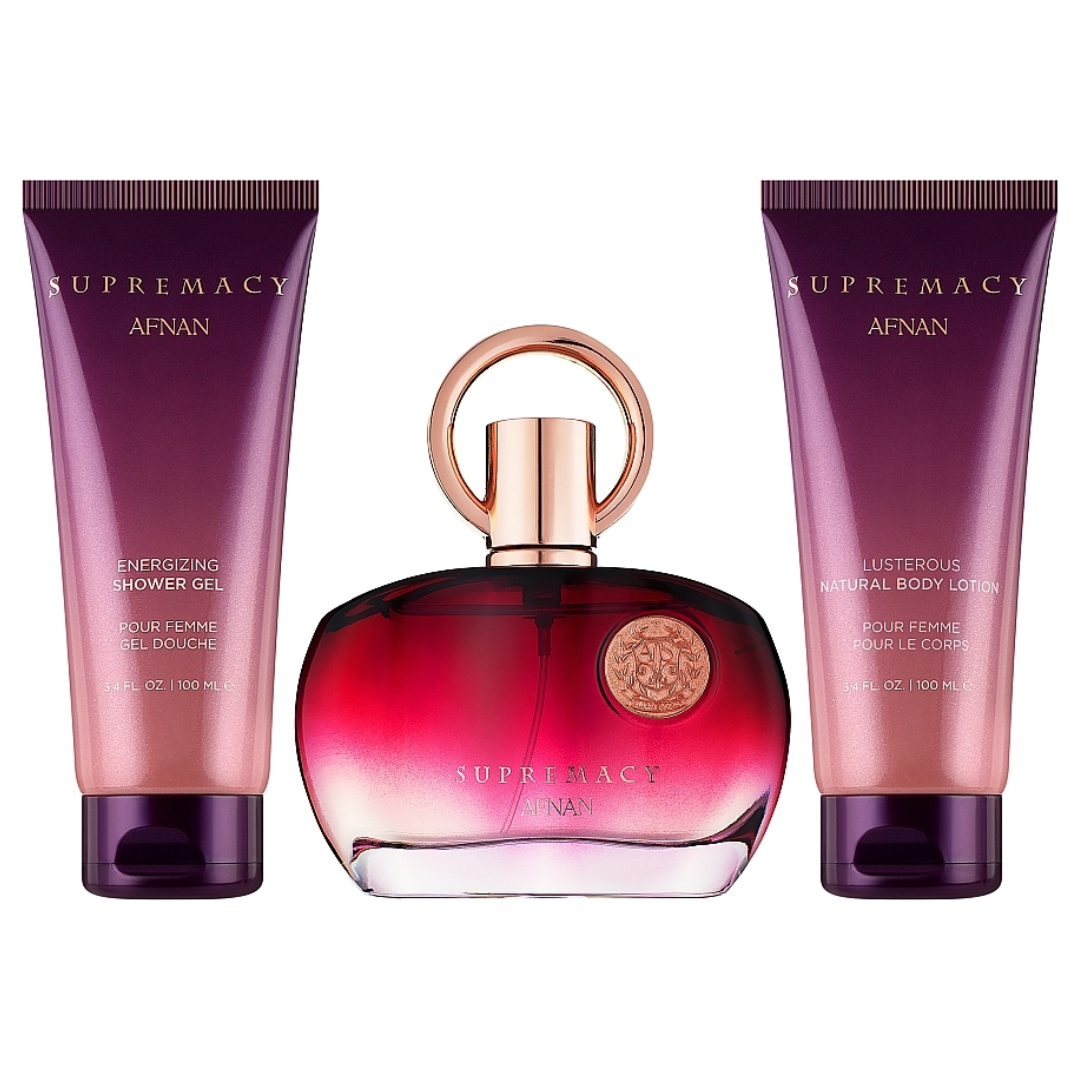 Estuche Supermancy Purple Edp Afnan 100ML+100ML S/G+100ML B/L Mujer- Inspirado en Erba Pura Xerjoff