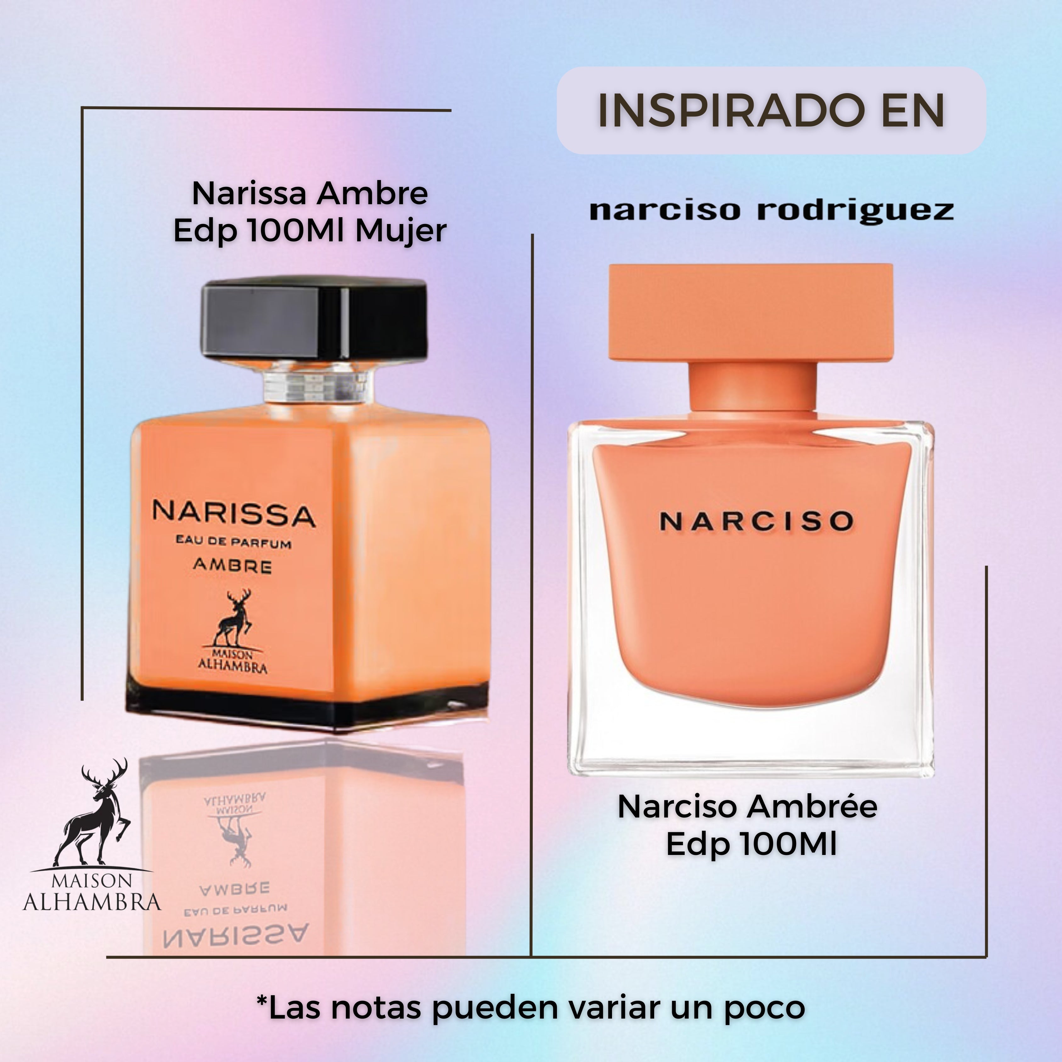 Maison Alhambra Narissa EDP AMBRE 100 ML Mujer - Inspirado en Narcisso Ambree de Narciso Rodriguez