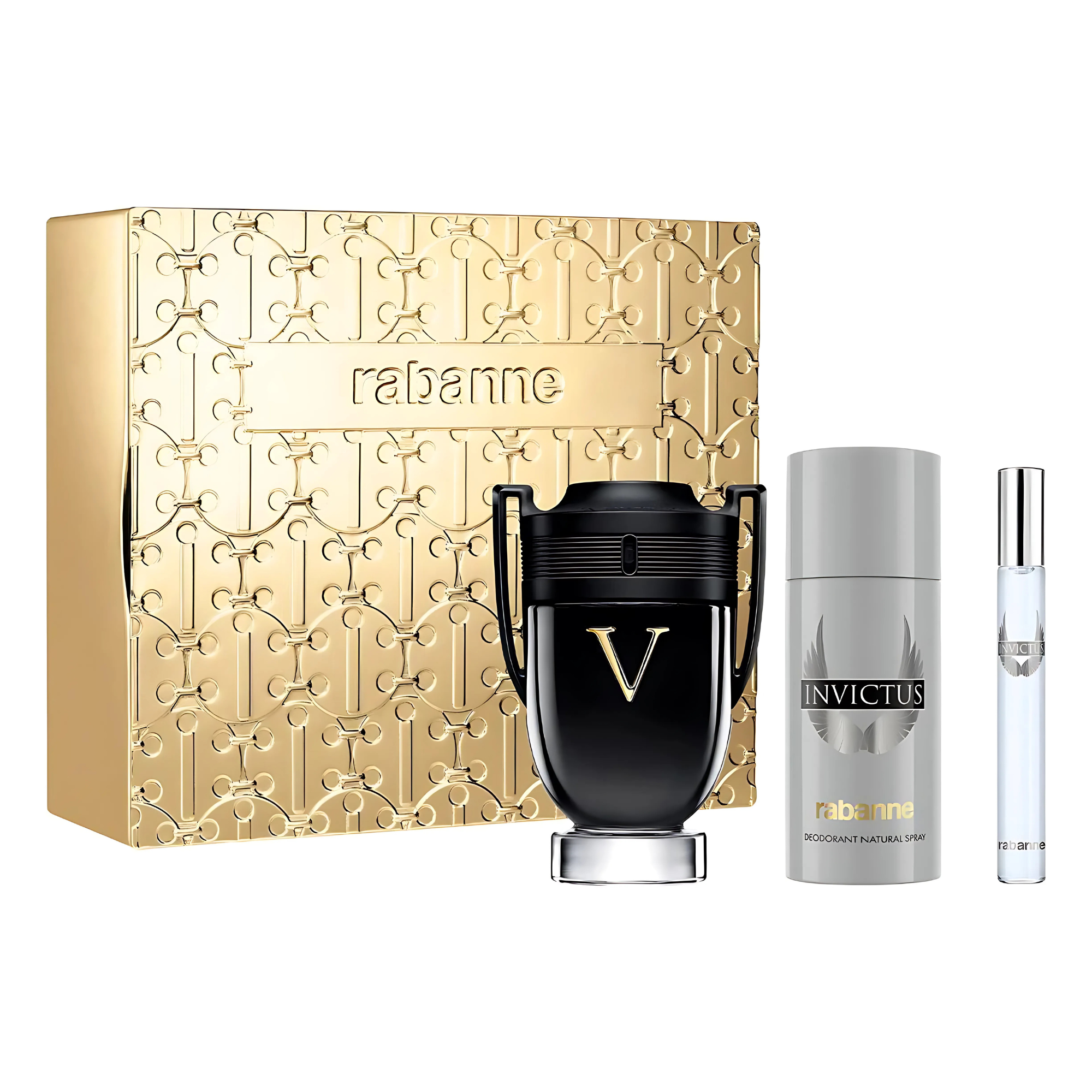 Estuche Invictus Victory Extreme Paco Rabanne Edp 100ml+10ml+150 Ml Deo Hombre