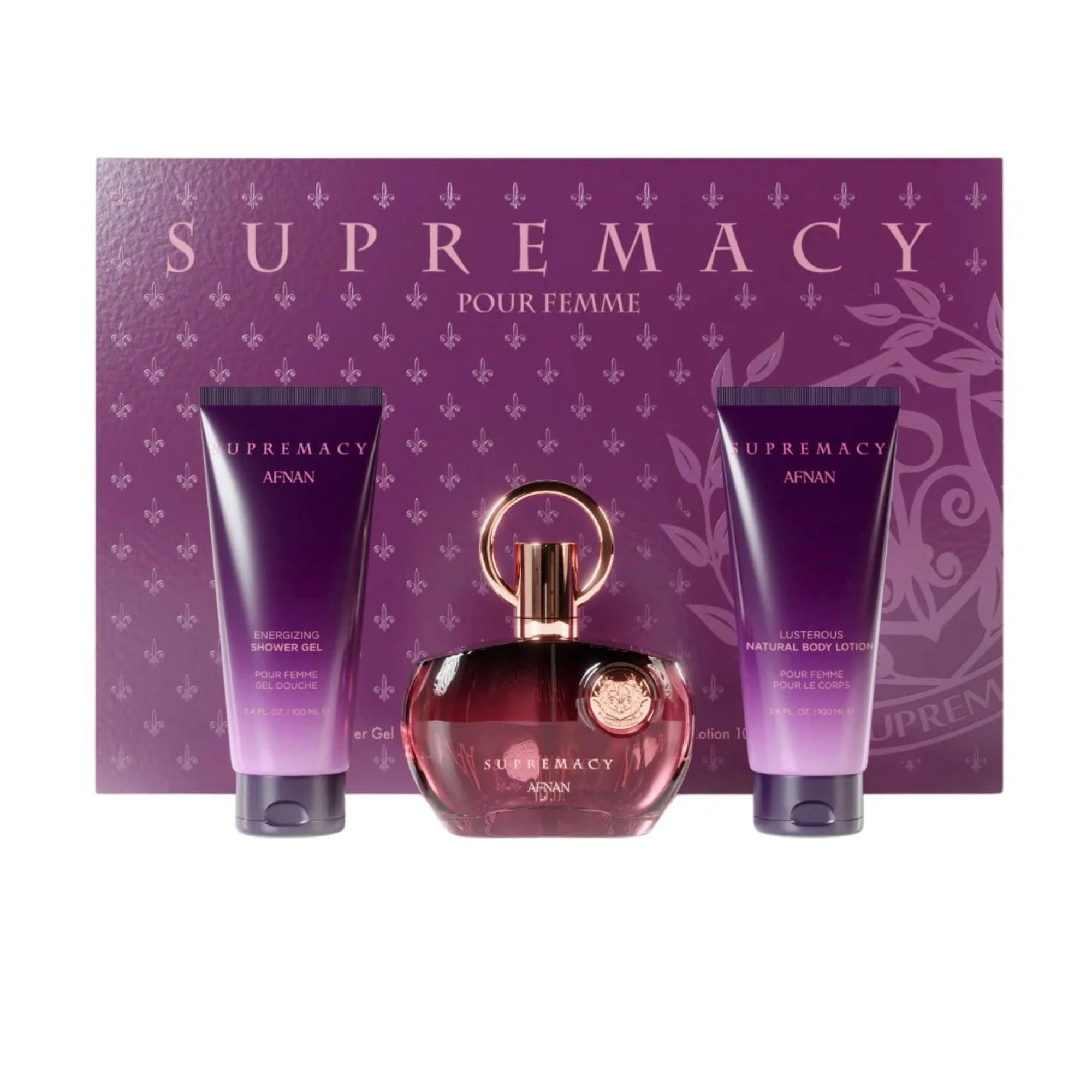 Estuche Supermancy Purple Edp Afnan 100ML+100ML S/G+100ML B/L Mujer- Inspirado en Erba Pura Xerjoff