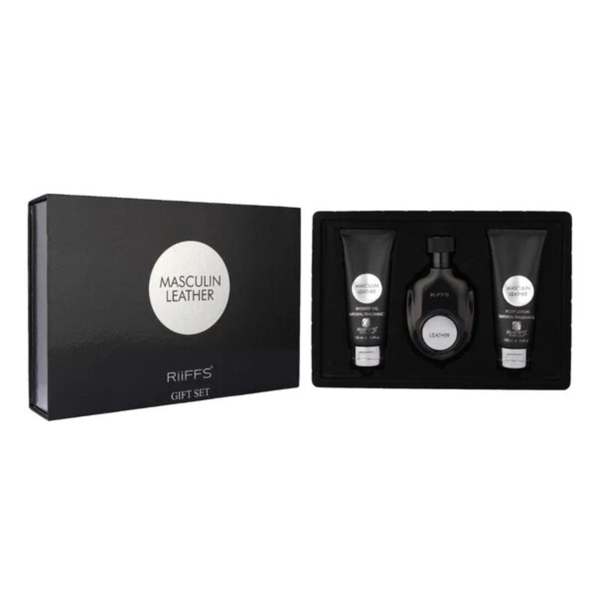Estuche Masculin Leather Riiffs EDP 100 ML +S/G 100ML +B/L 100ML Hombre