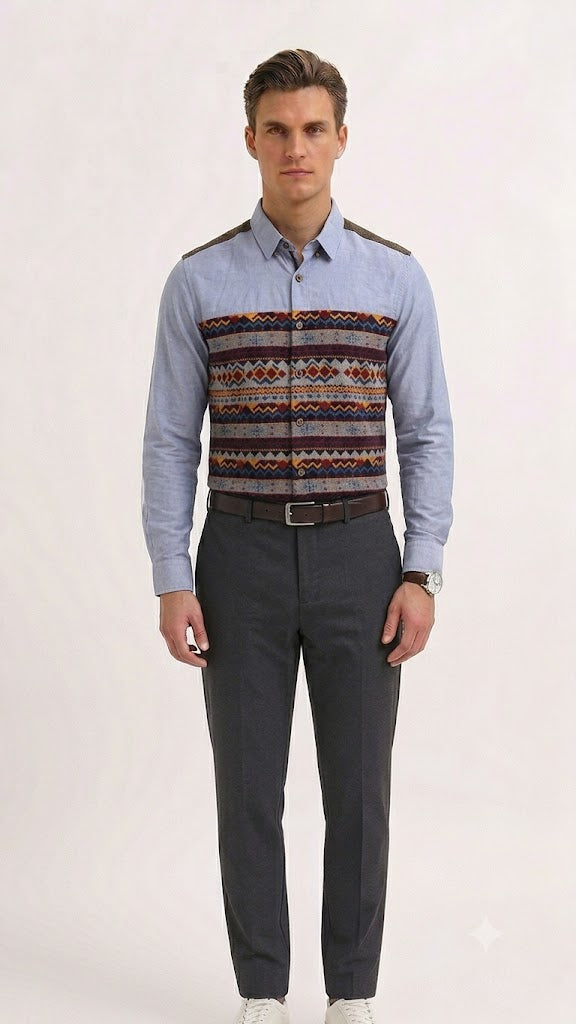 Camisa Selected Azul Celeste Hombre 4033