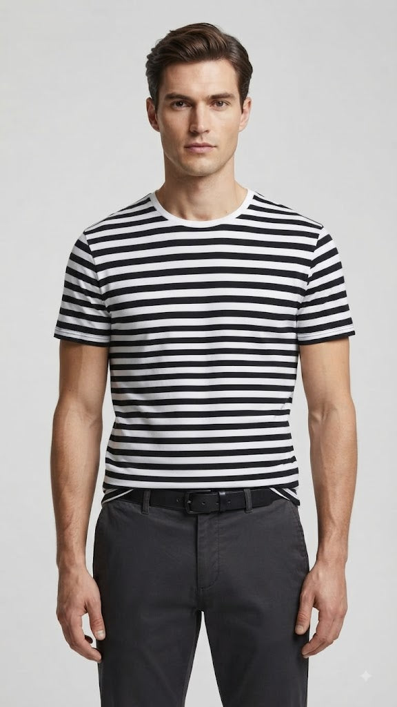 Polera Blanca Optico Selected Hombre 1245