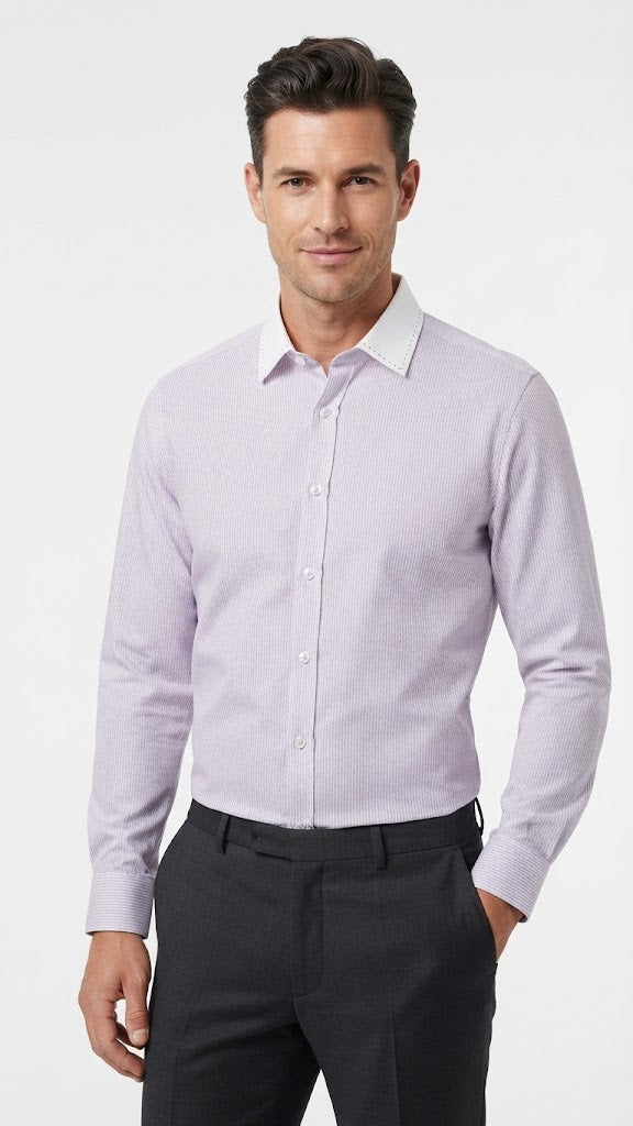 Camisa Morado Selected Hombre 5758