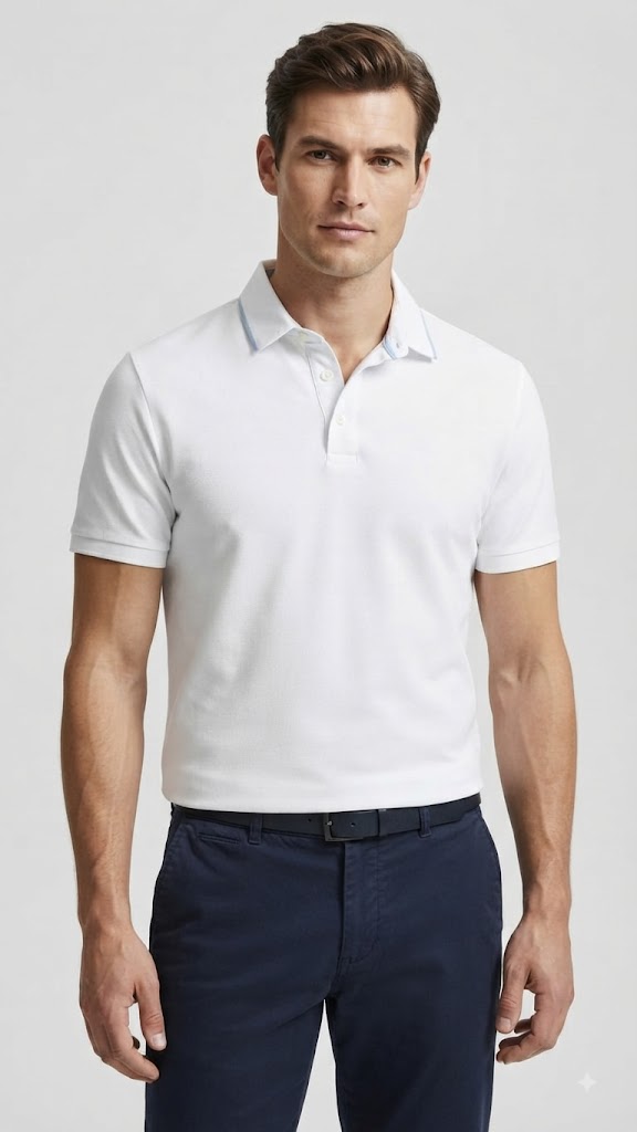 Polera Blanca Selected Hombre 4834