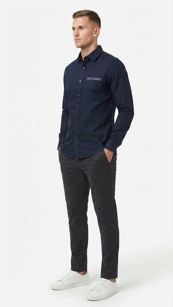Camisa Azul Marino Selected Hombre 7805