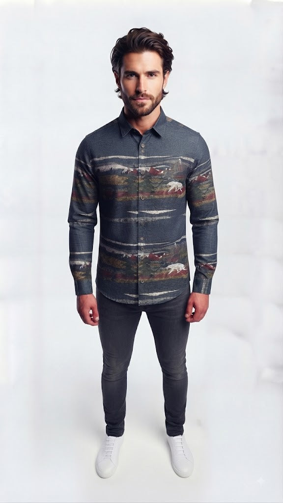 Camisa Azul Electrico Selected Hombre 0788