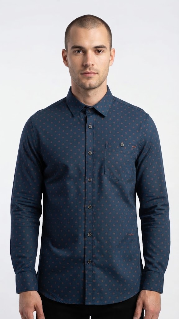 Camisa Azul Marino Selected Hombre 0540