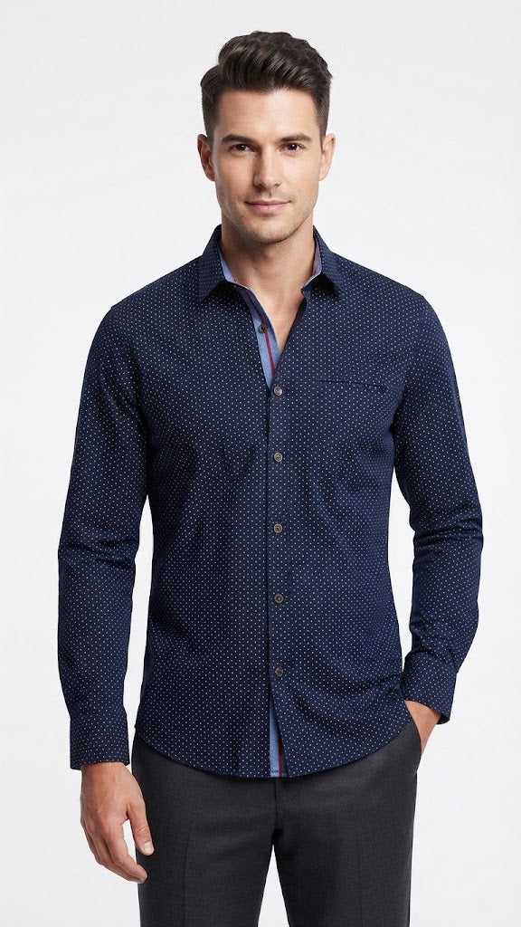 Camisa Azul Marino Selected Hombre 1670