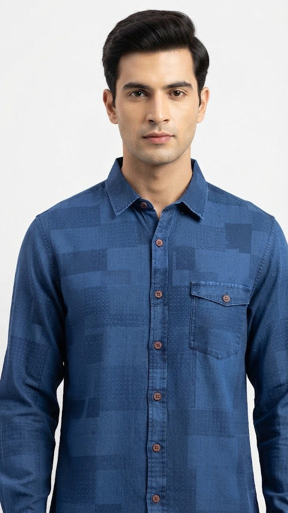 Camisa Denim Azul Oscuro Selected Hombre 4847
