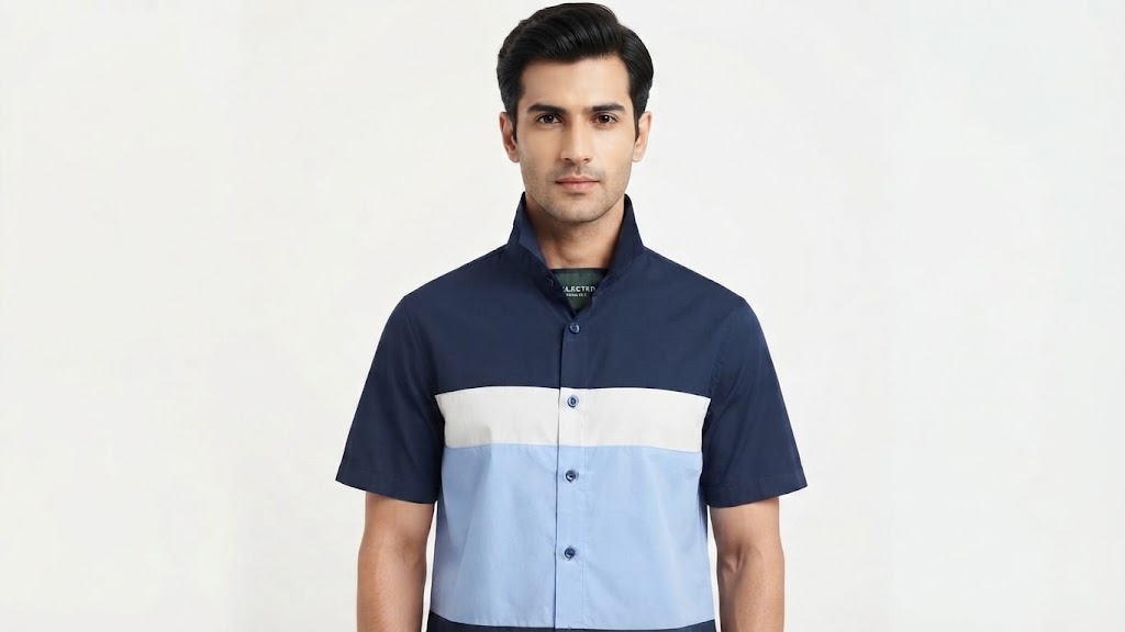 Camisa Selected Azul Eléctrico Hombre 4358