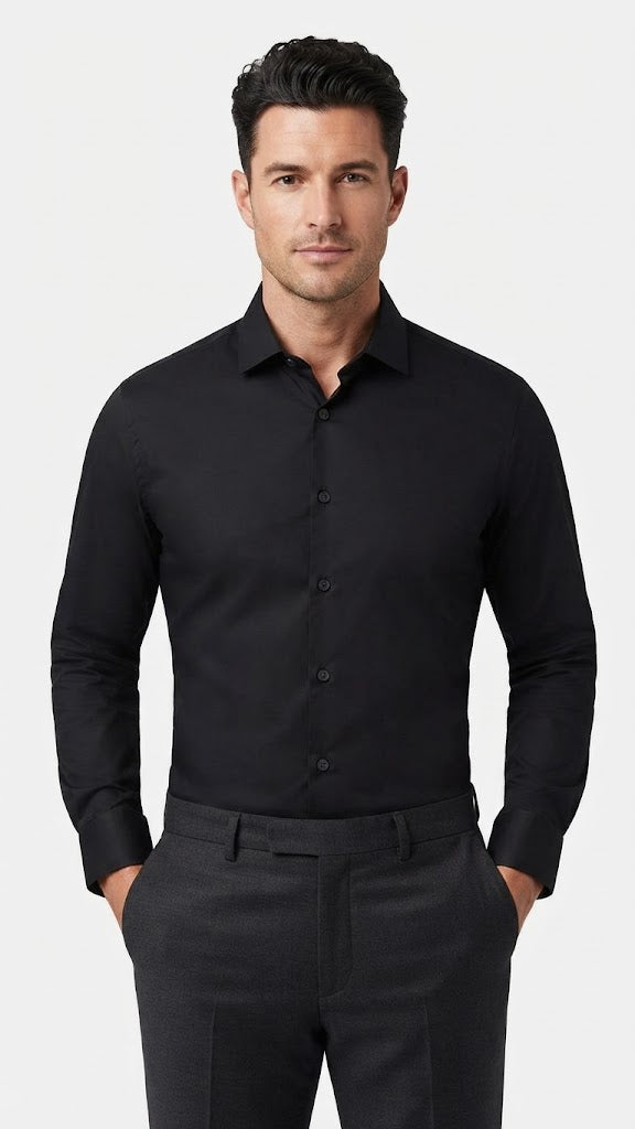 Camisa Negra Selected Hombre 1422