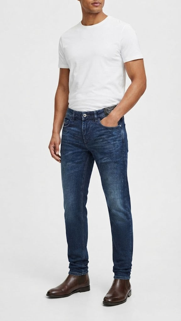 Jeans Denim Azul Oscuro Seleceted Hombre 3430