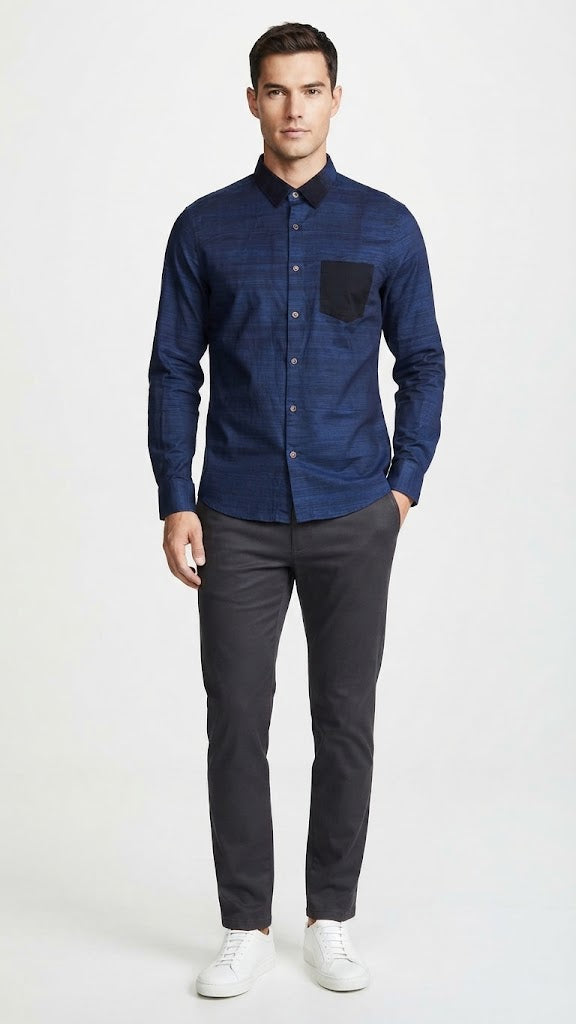 Camisa Azul Selected Hombre 8537