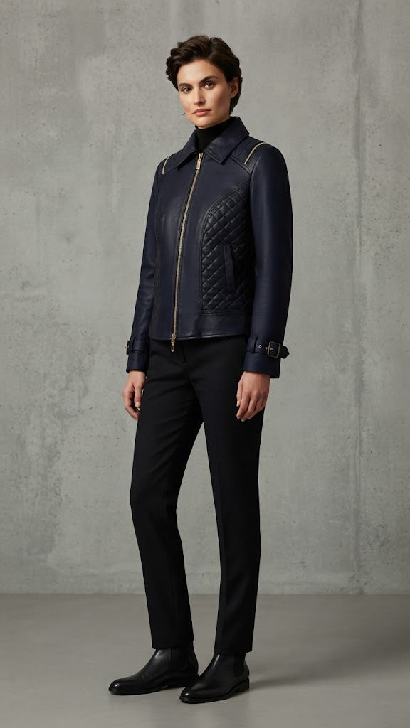 Chaqueta De Cuero Negro Selected Mujer 7636