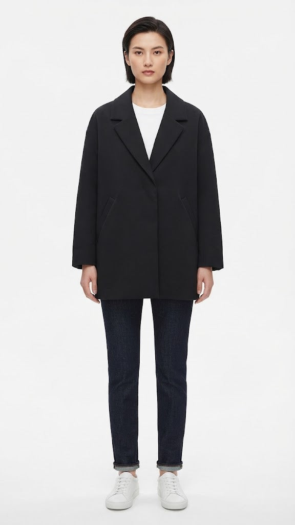 Abrigo Negro Selected Mujer 6031
