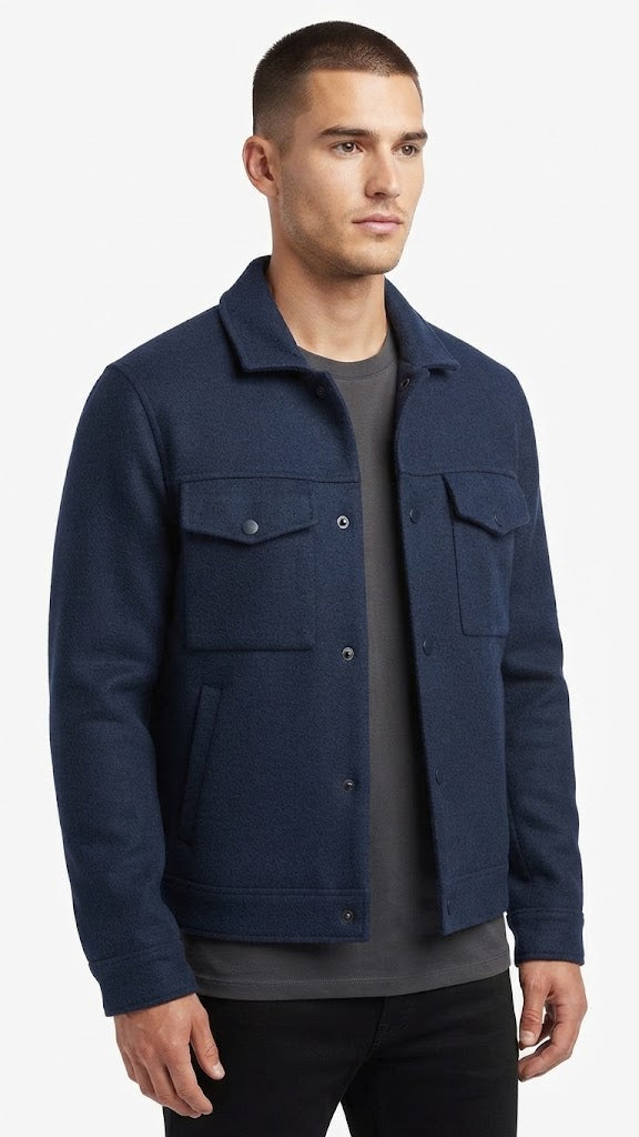Abrigo Lana Selected Azul 7950