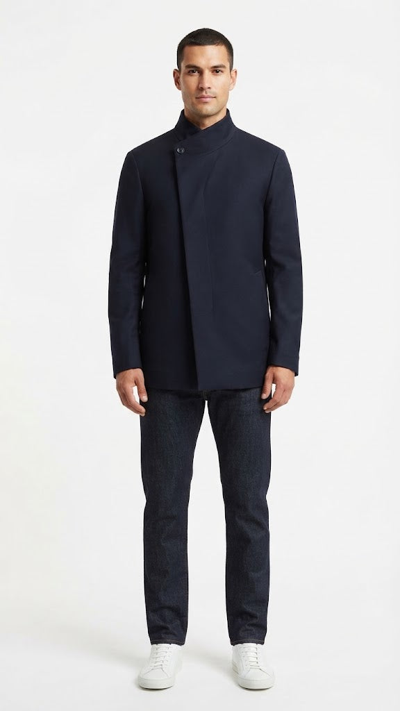 Abrigo Lana Azul Electrico Selected Hombre 7702