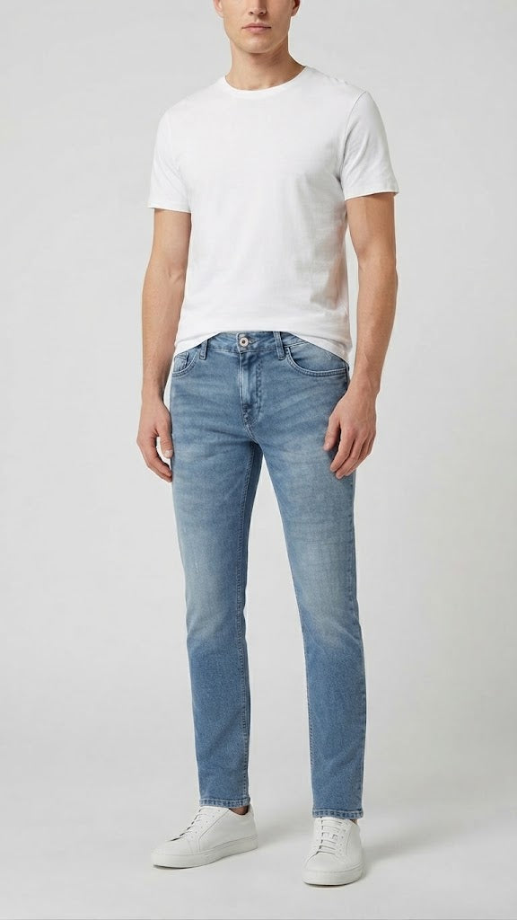Jeans Denim Azul Medio Seleceted Hombre 7272