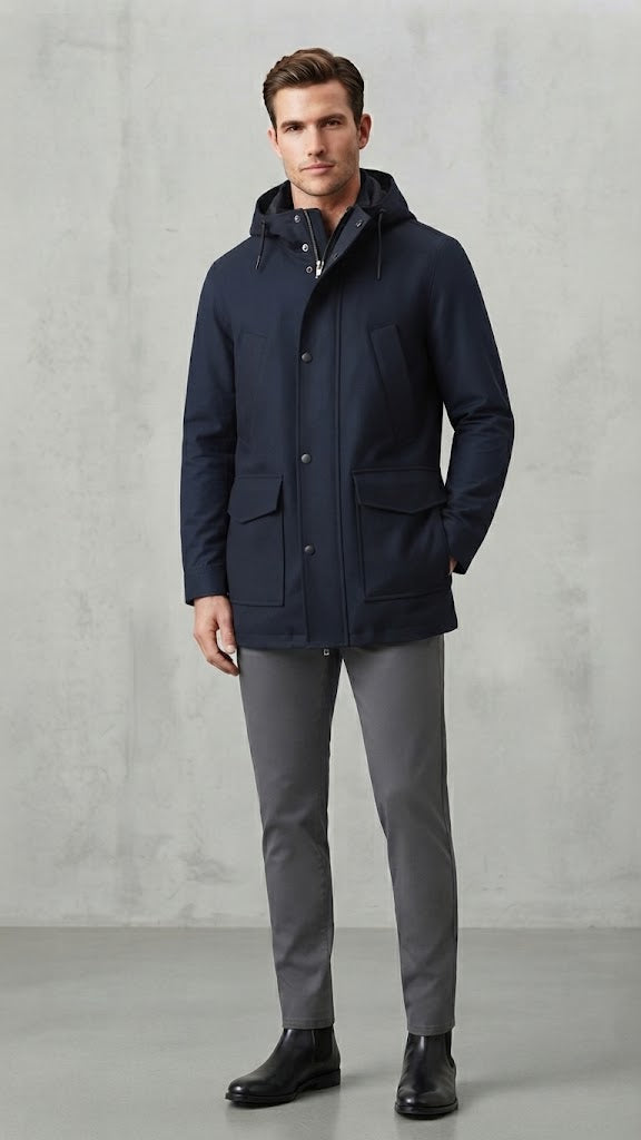 Abrigo Lana Azul Electrico Selected Hombre 5166