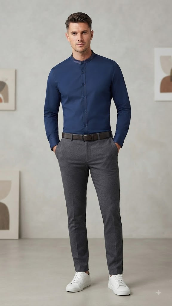Camisa Azul Marino Selected Hombre 4740