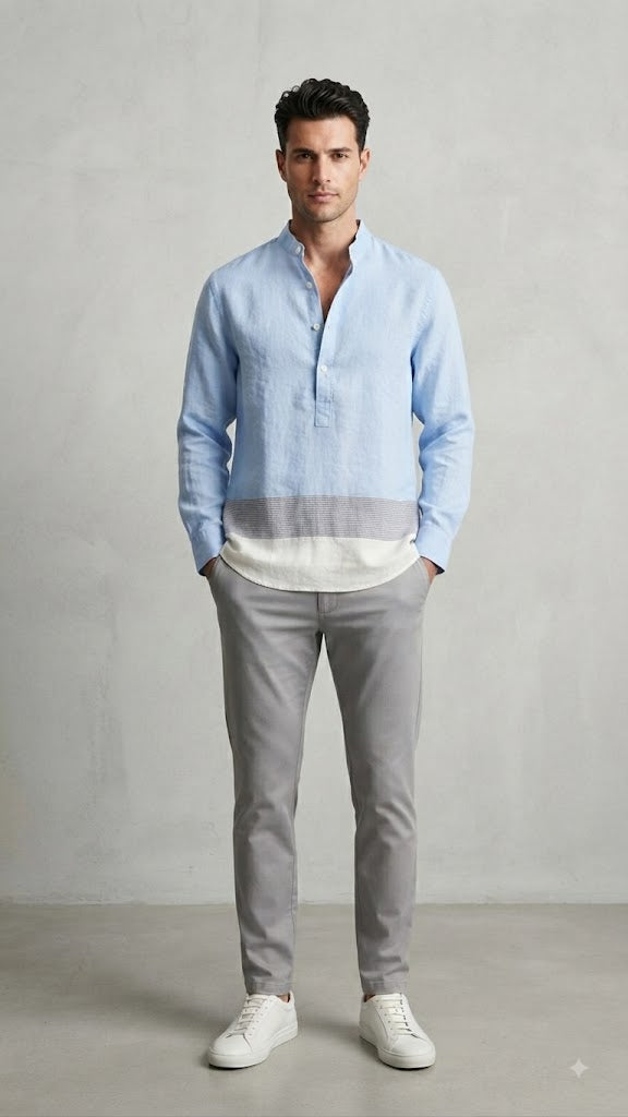 Camisa Azul Celeste Selected Hombre 8923