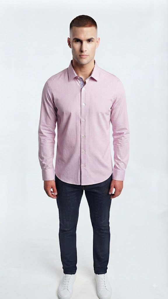 Camisa Rosa Selected Hombre 6897