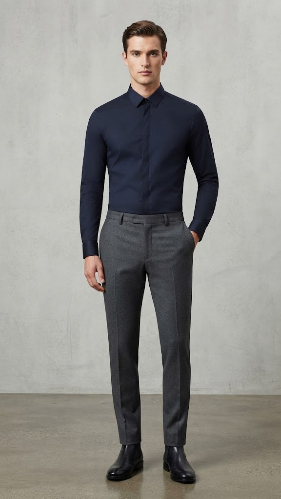 Camisa Azul Marino Selected Hombre 8855