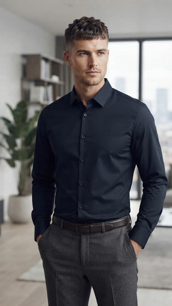 Camisa Negra Selected Hombre 9468