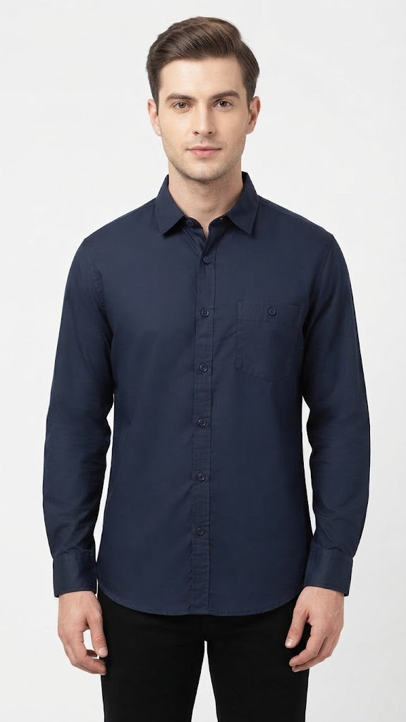 Camisa Azul Marino Selected Hombre 4402
