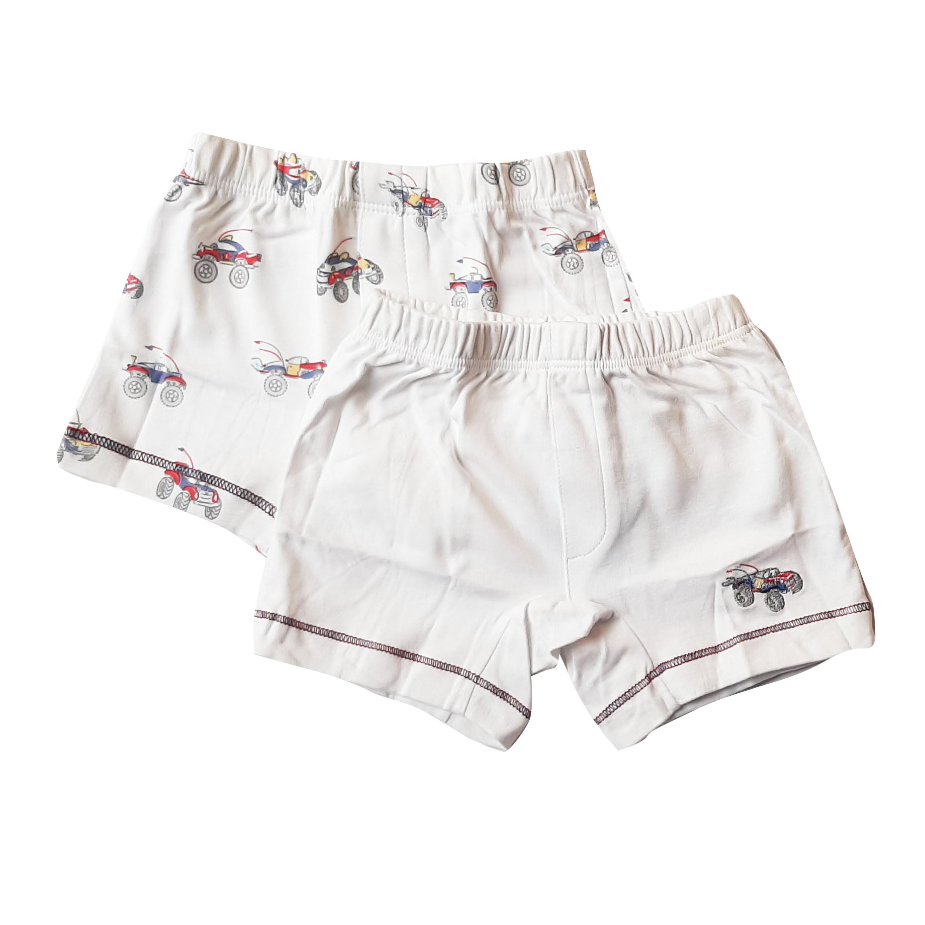 Boxer Babycottons Monster Cars Set X2 Blanco Azul