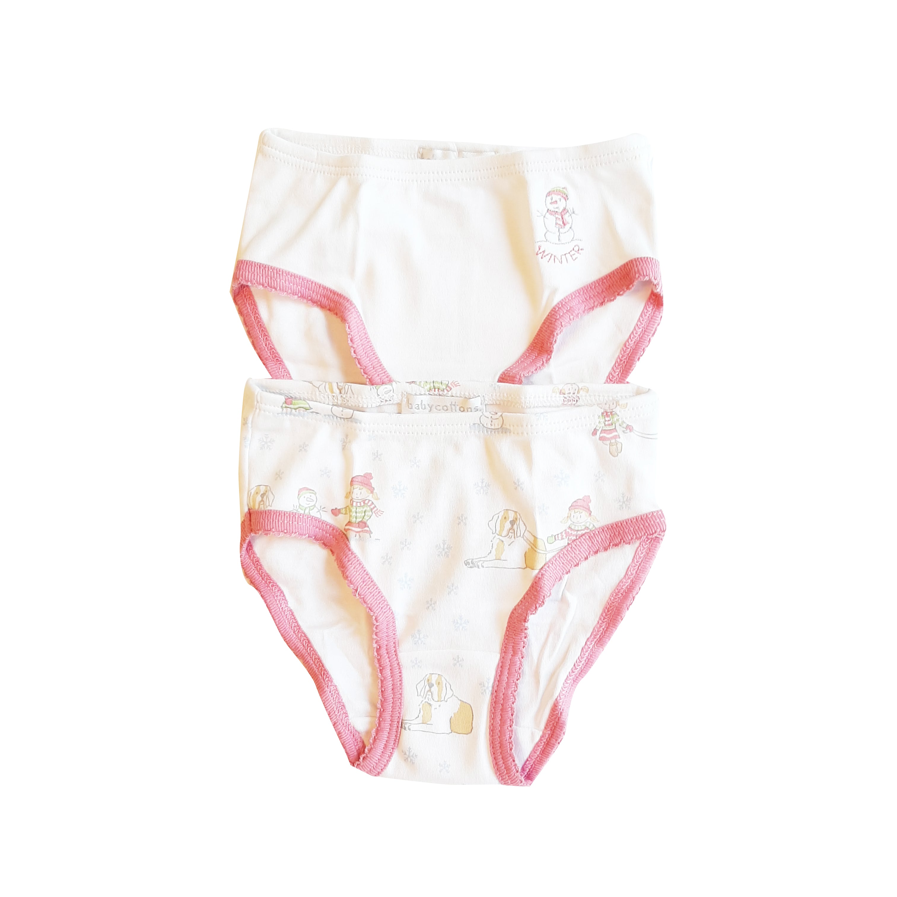 Bombacha Babycottons Alps Set x2 Blanco Rosa