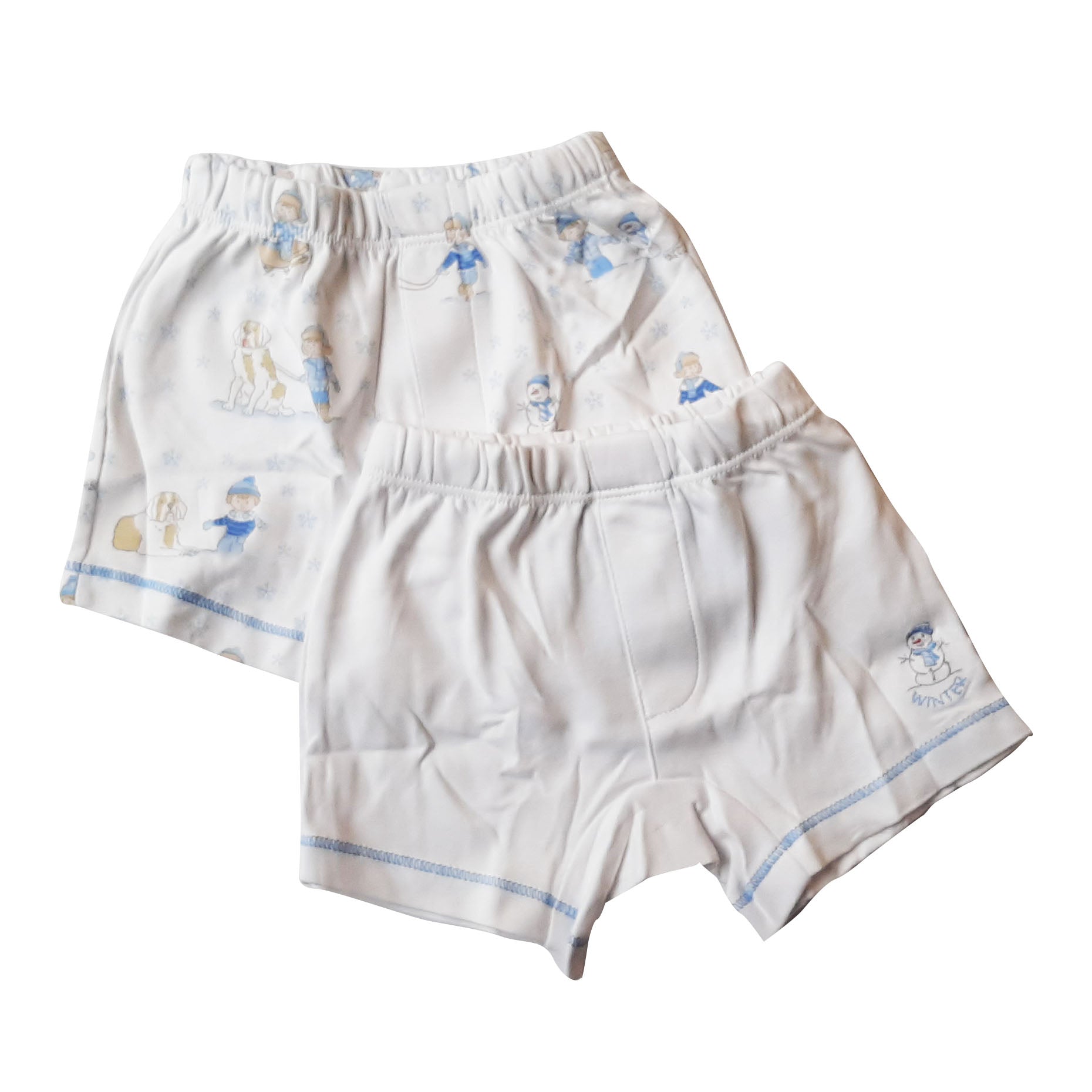 Boxer Babycottons Alps Sex X2 Blanco Celeste
