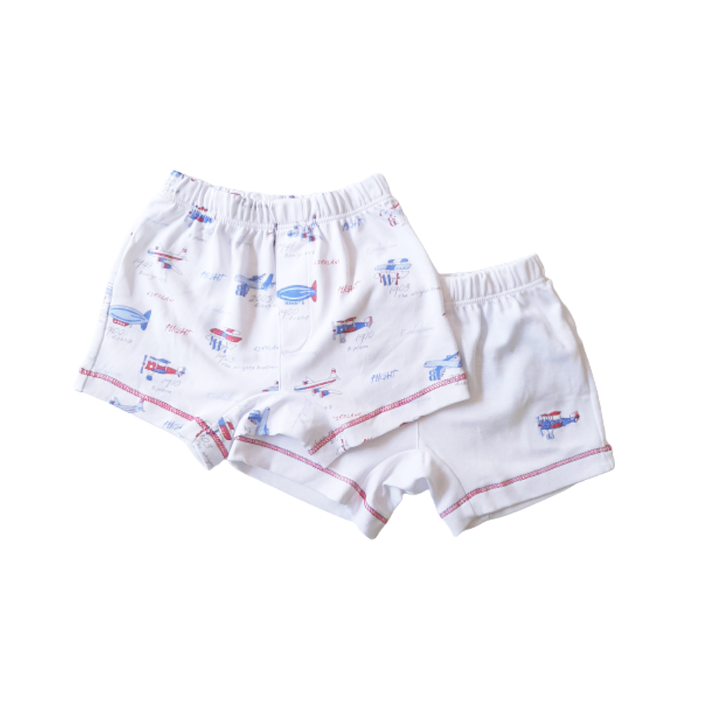 Boxer Babycottons Evolution Planes Set X2 Bco/Azulino