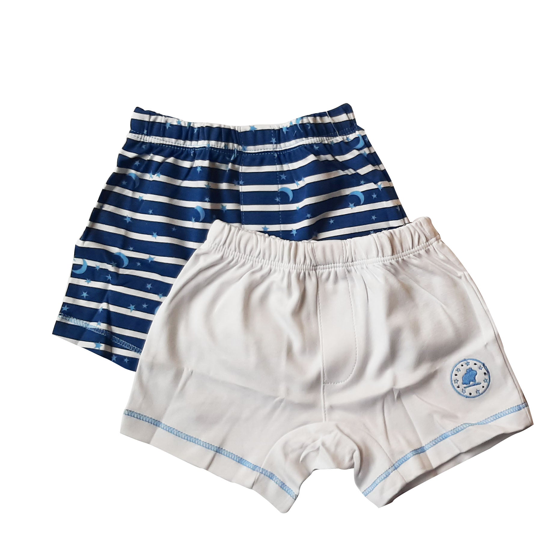 Boxer Babycottons New Season Glow Set X2 Blanco Azul
