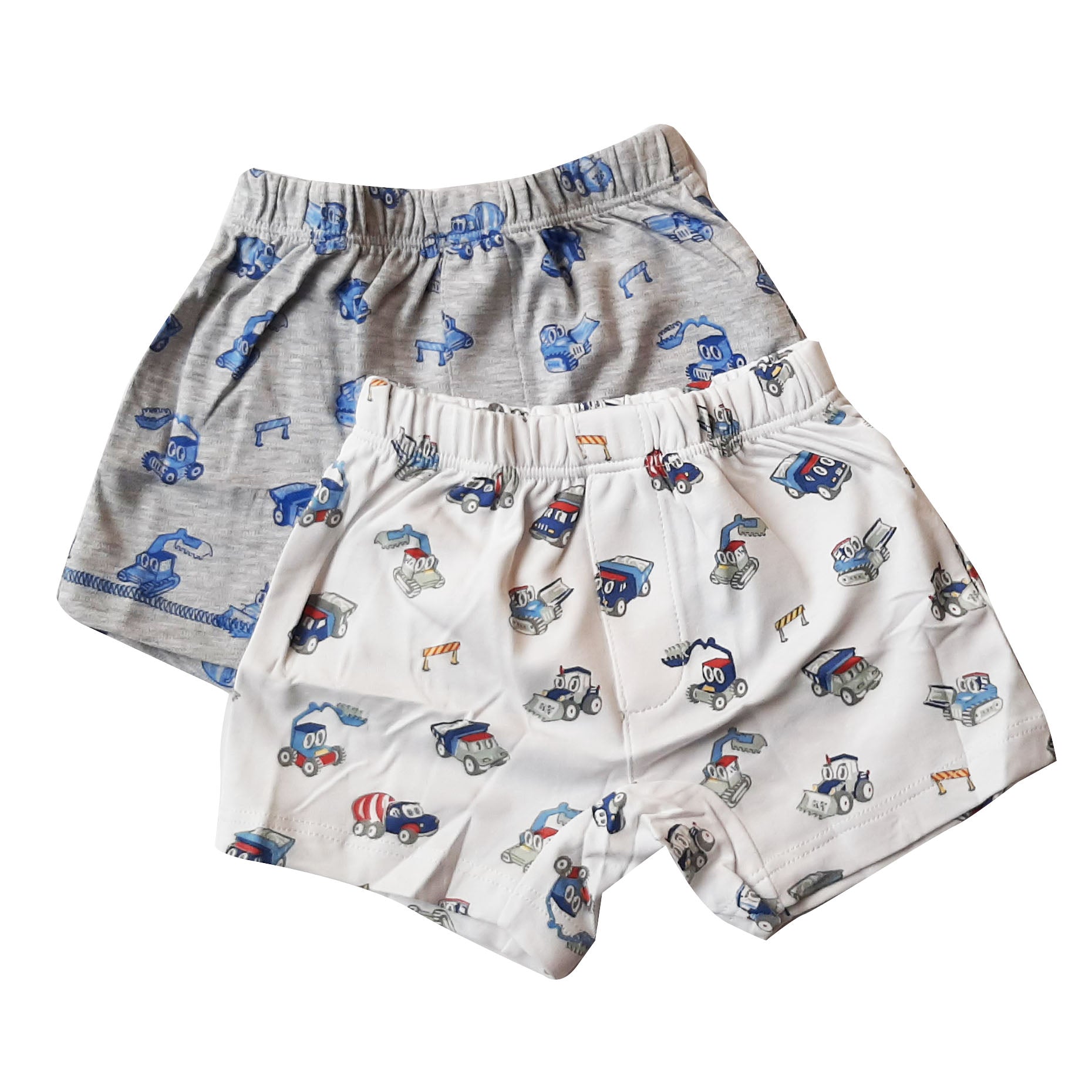 Boxer Babycottons Diggers Set X2 Blanco Azul
