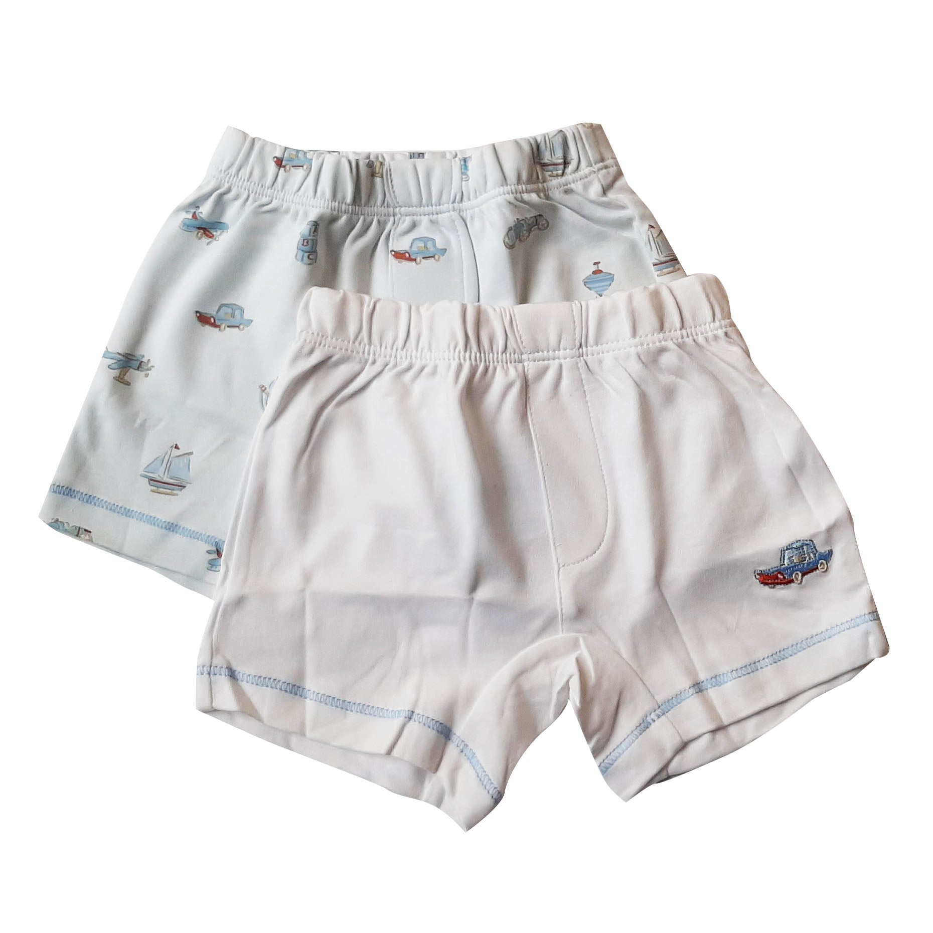 Boxer Babycottons Playtime Set X2 Blanco Celeste
