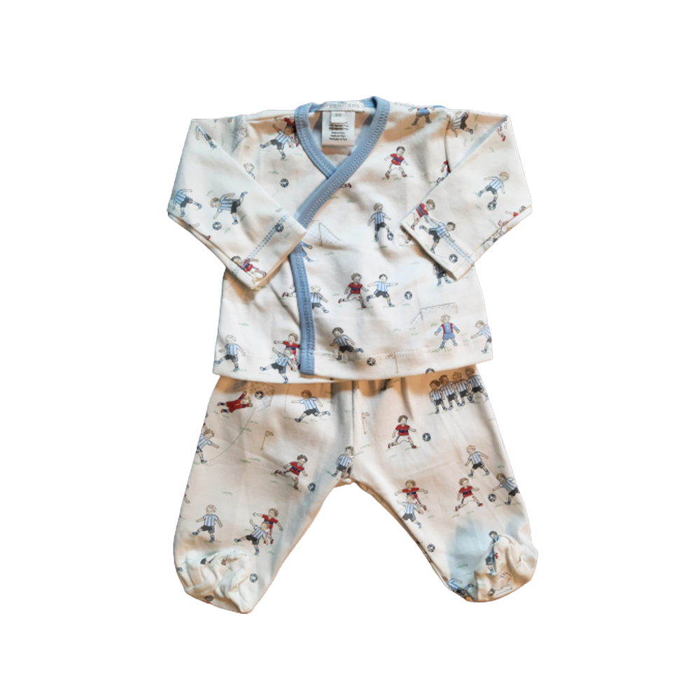 Set Babycottons Footbal Blanco Azulino