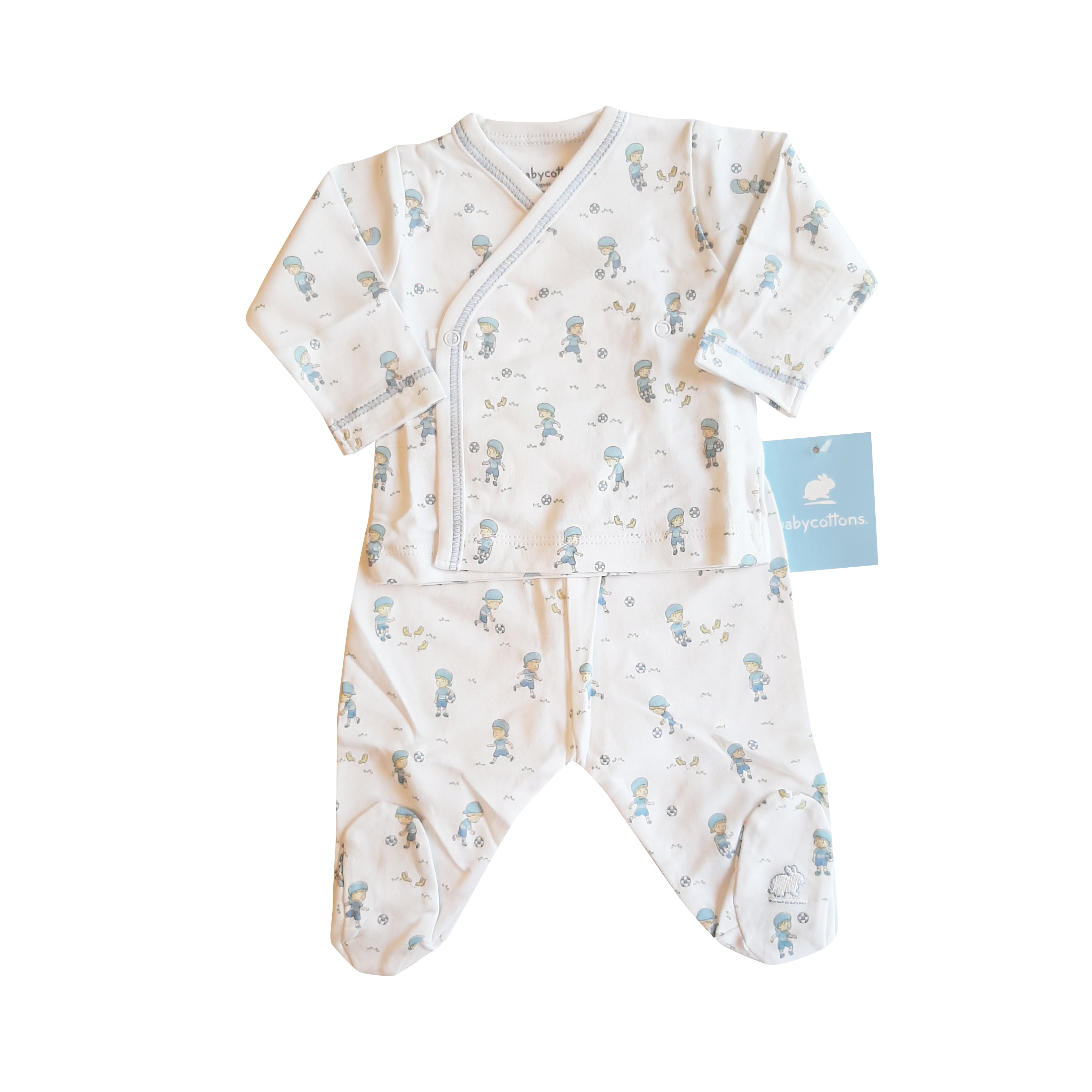 Set Babycottons At The Park Batita y ranita C/Pie Blanco Celeste